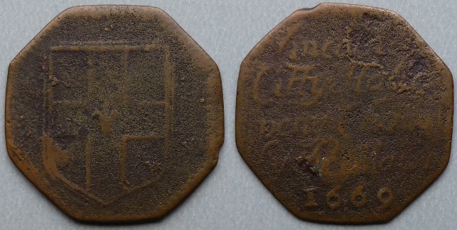 Lincoln, city issue 1669 halfpenny N2953 Lincoln, city issue 1669 halfpenny N2953